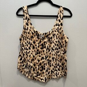 Topshop Leopard Print Tank Top Sleeveless Casual Blouse US 8